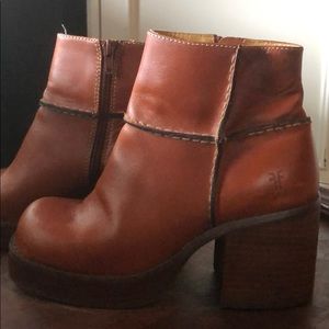 VINTAGE Frye platform boots.